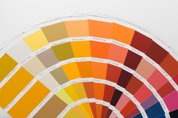 Obraz premium Abstract background of color swatches, color guides, close up.