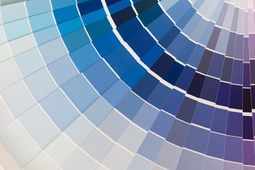 Abstract background of color swatches, color guides, close up.