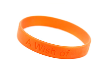 silicone wristband, bracelet  "wish of " (clipping path)