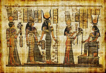 Schilderijen op glas oud Egyptisch perkament © Freesurf