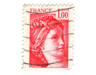 Old red french stamp