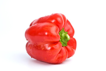 Red sweet paprica pepper, isolated on white