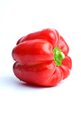 Red sweet paprica pepper, isolated on white