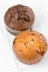 Muffin with white background, close up
