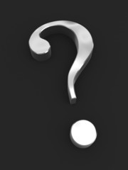Question sign isolated on black
