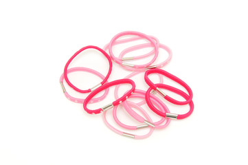 Pink elastic bands for hair.