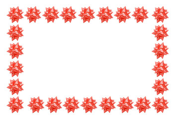 Frame of red bow ribbon for put text