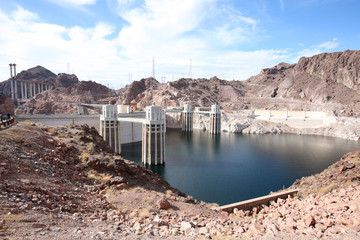 Hoover Dam at Lake Mead in Nevada on a Beautiful Day