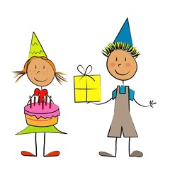 enfants gateau d'anniversaire