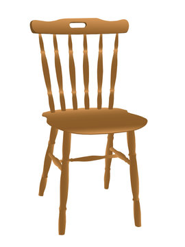 Vector illustration of wooden chair