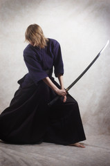 samurai with blade