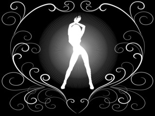 woman in white and black