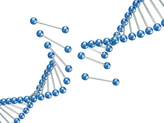 fine image 3d of broken dna illustration background
