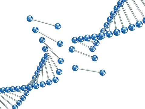 Fine Image 3d Of Broken Dna Illustration Background