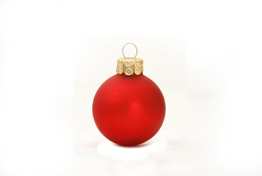 Red Christmas ball decoration with drop shadow