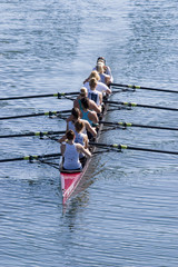 women's rowing team training for the race day