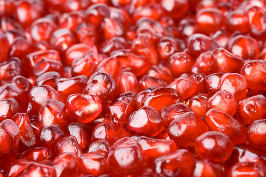 Background from fresh grains of a pomegranate