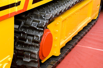 mining machine track closeup view