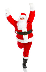Happy Christmas Santa. Isolated over white background.