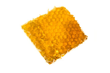Gold honeycomb on the white background