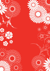 Fototapeta na wymiar Red floral ornement, vector illustration