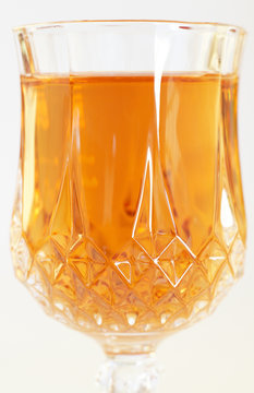 Sherry Drink In Crystal Glass On White Background