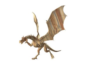 Obraz premium 3D illustration of a stone dragon isolated on white