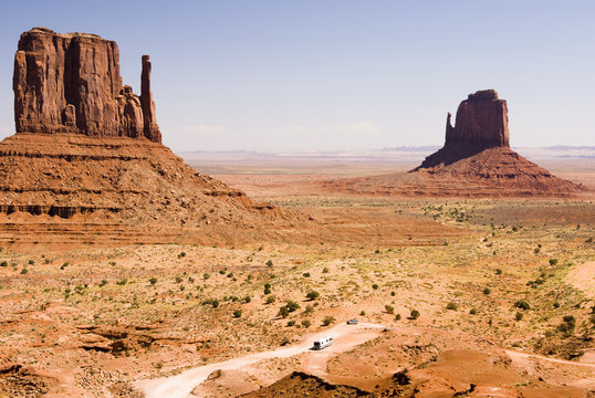 Recreational vehicle in Monument Valley