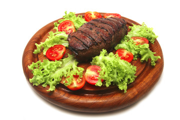 fresh served roasted beef meat steak