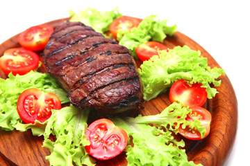 fresh served roasted beef meat steak