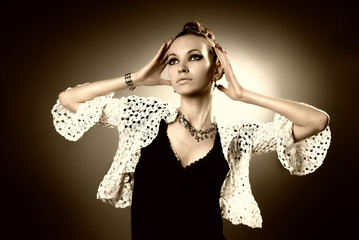 beautiful glamour woman in studio