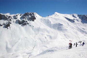 Fototapeta na wymiar alpine skiing landscape