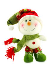 Christmas snowman isolated on a white background