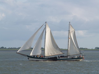 Fototapeta premium Segelschif auf der Jade