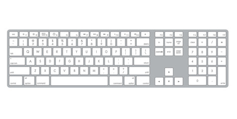 A stylish metalic computer keyboard illustration - obrazy, fototapety, plakaty