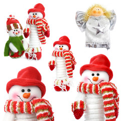collection of Ñhristmas snowman  isolated on white background