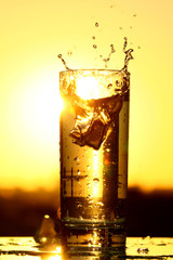 clean cold water in glass