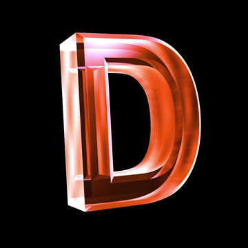 letter D in red glass 3D Stock Illustration | Adobe Stock