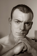 Fashion portrait of a young Caucasian man