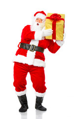 Happy Christmas Santa. Isolated over white background.