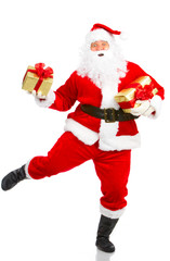 Happy Christmas Santa. Isolated over white background.