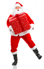 Happy Christmas Santa. Isolated over white background.