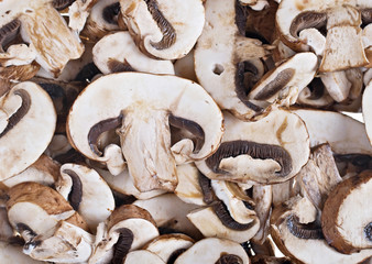 great background image of freshly sliced mushrooms