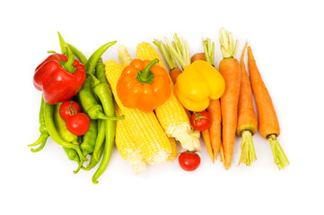 Various vegetables isolated on the white background