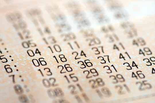 close-up of a lottery ticket