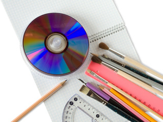 stationery on squared sheet of a copybook