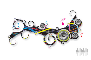 Abstract line swirl music background