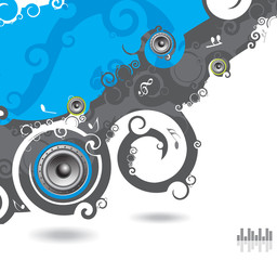 Abstract line swirl music background