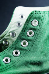 green shoes close up