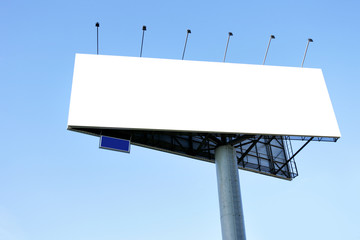 Blank big billboard over blue sky, put your own text here